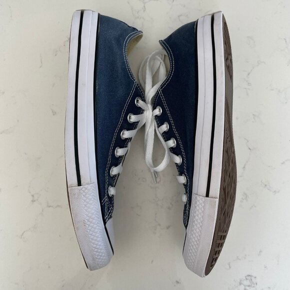 Converse All Star Casual Lo Cut Lace Up Textile Sneakers Blue+Wht 10W/8M Unisex - Picture 4 of 15